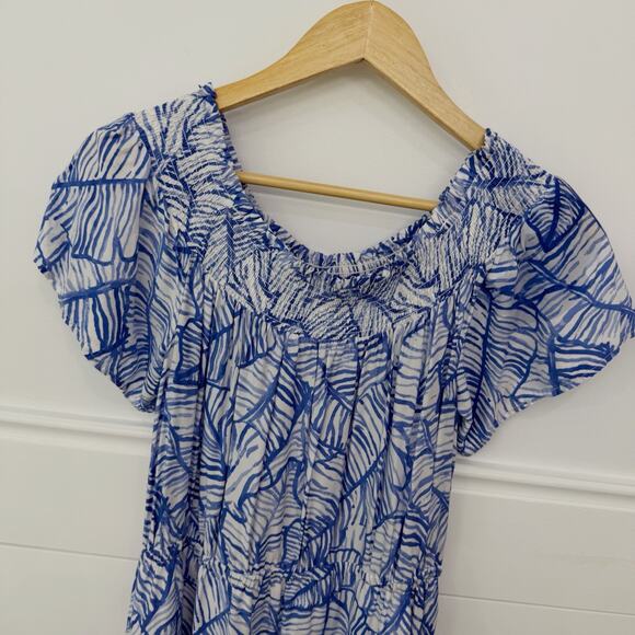 Women’s Vineyard Vines Blue Floral Maxi Dress Size Large L - Picture 5 of 7